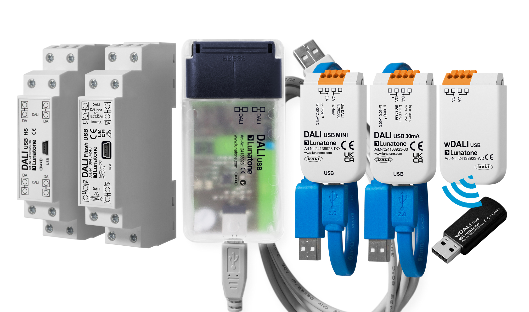Lunatone DALI USB 官方产品系列参考图